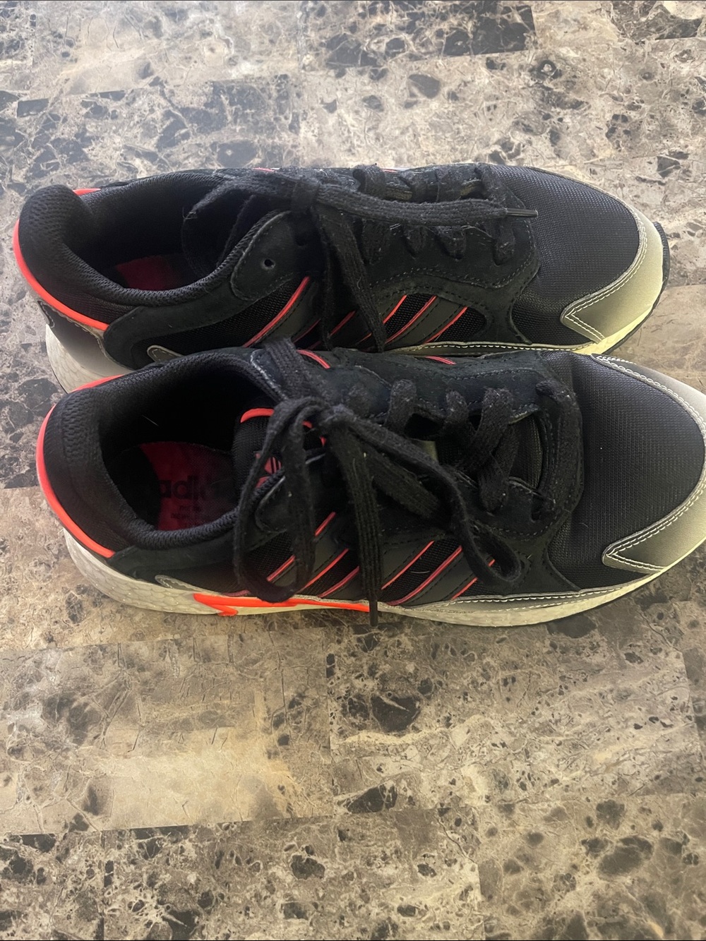 adidas Black Athletic Sneakers with Red Accents - Picture 2 of 5